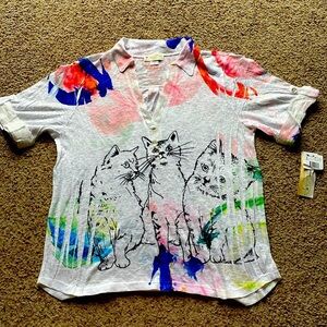 NWT Impulse California knit with cats! Size XL